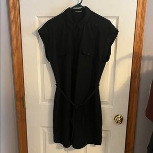 Express Black Button-Up Shirt Dress